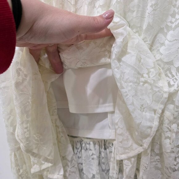 Torrid White Lace Midi Dress 14 | Bridal Flutter Sleeve Fit & Flare Romantic For - Picture 9 of 16